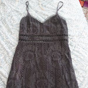 Gray Lace Body Con Dress